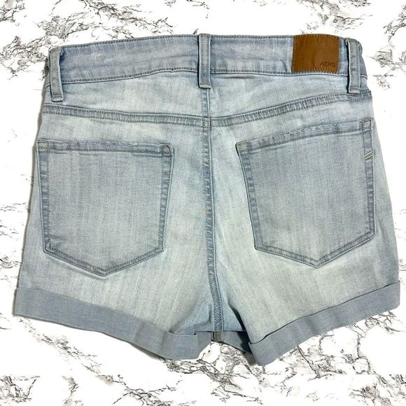Aero Seriously Stretchy High-Rise Curvy Denim Midi Shorts - Picture 6 of 7